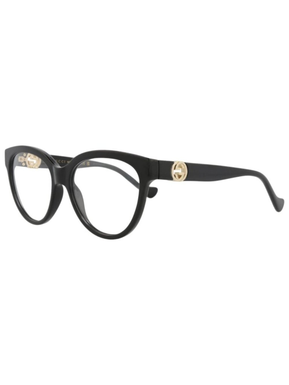 New Gucci Women's Eyeglasses Square Rectangle Injection Frame Black Black